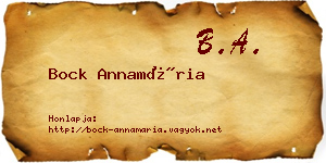 Bock Annamária névjegykártya