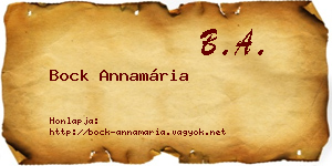 Bock Annamária névjegykártya